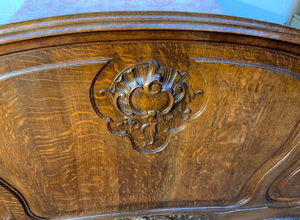 CARVED OAK FRENCH LOUIS XV KINGSIZE BED View III