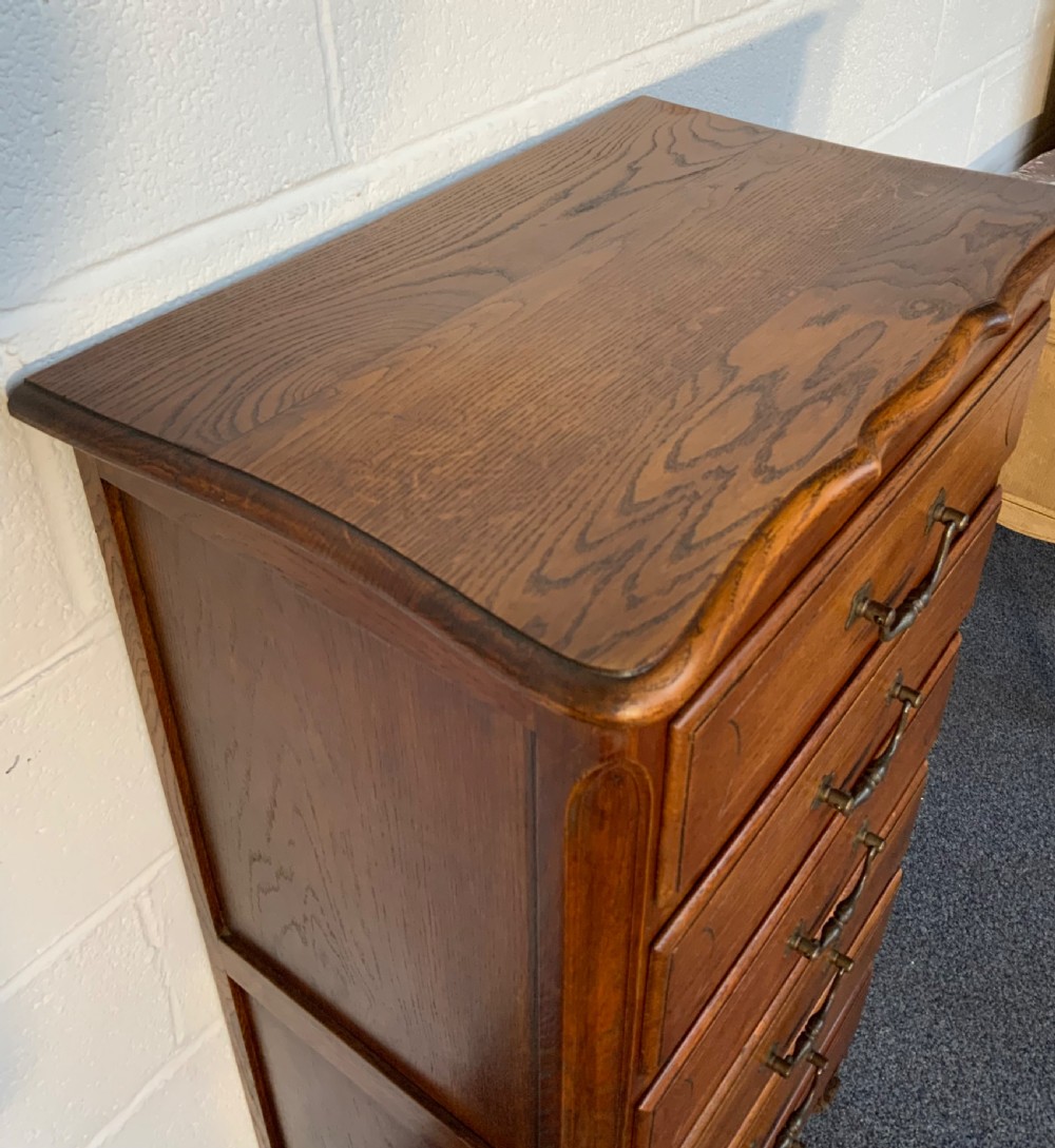 TALL OAK FRENCH CHEST OF DRAWERS View IV