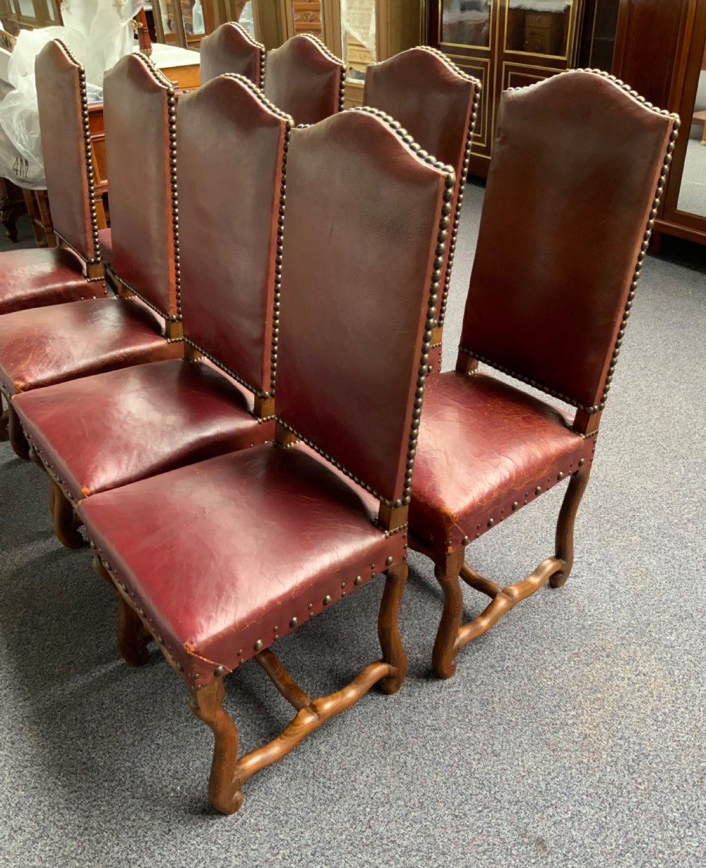 SET OF 8 LEATHER FRENCH DINING CHAIRS  View III