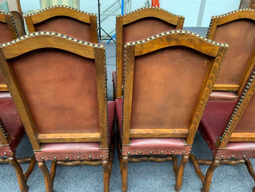 SET OF 8 LEATHER FRENCH DINING CHAIRS  View IV