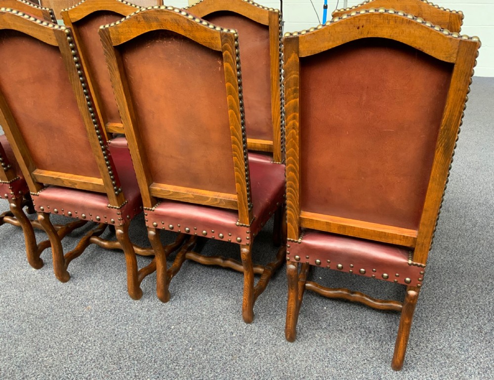 SET OF 8 LEATHER FRENCH DINING CHAIRS  View VI