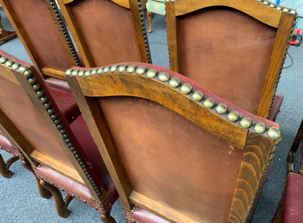SET OF 8 LEATHER FRENCH DINING CHAIRS  View VII