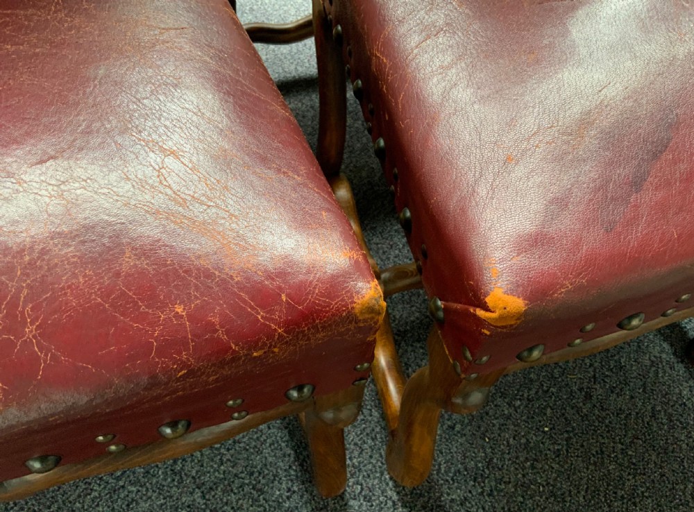 SET OF 8 LEATHER FRENCH DINING CHAIRS  View VIII