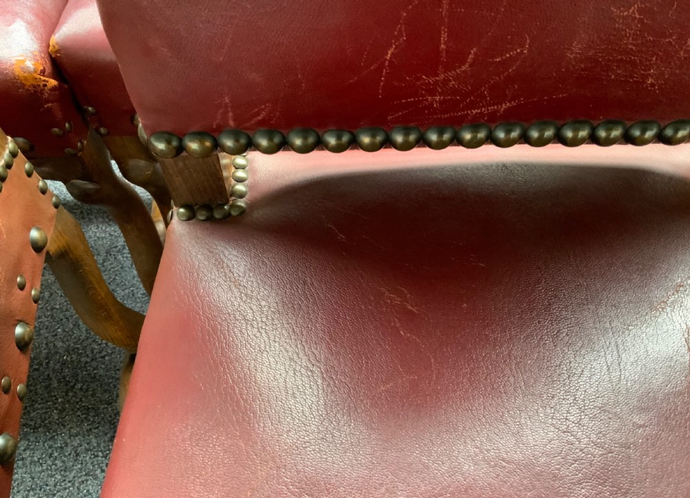 SET OF 8 LEATHER FRENCH DINING CHAIRS  View X