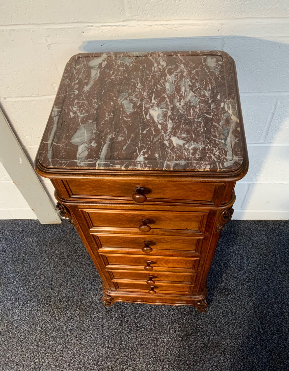TALL WALNUT FRENCH BEDSIDE CABINET View VIII