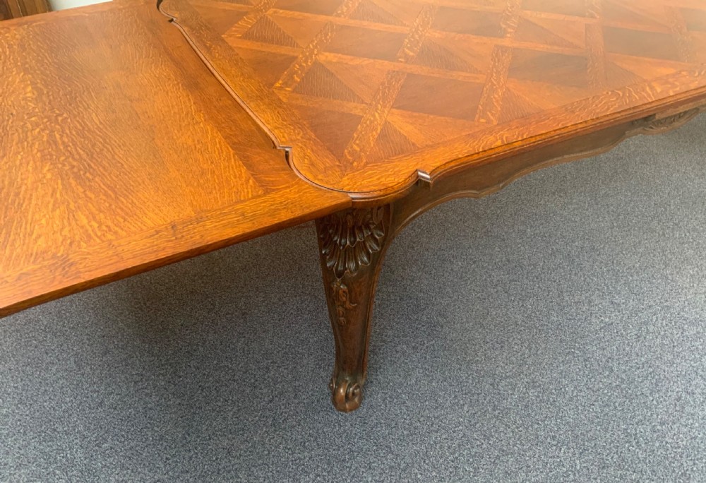 LARGE FRENCH OAK DRAW LEAF TABLE  View II