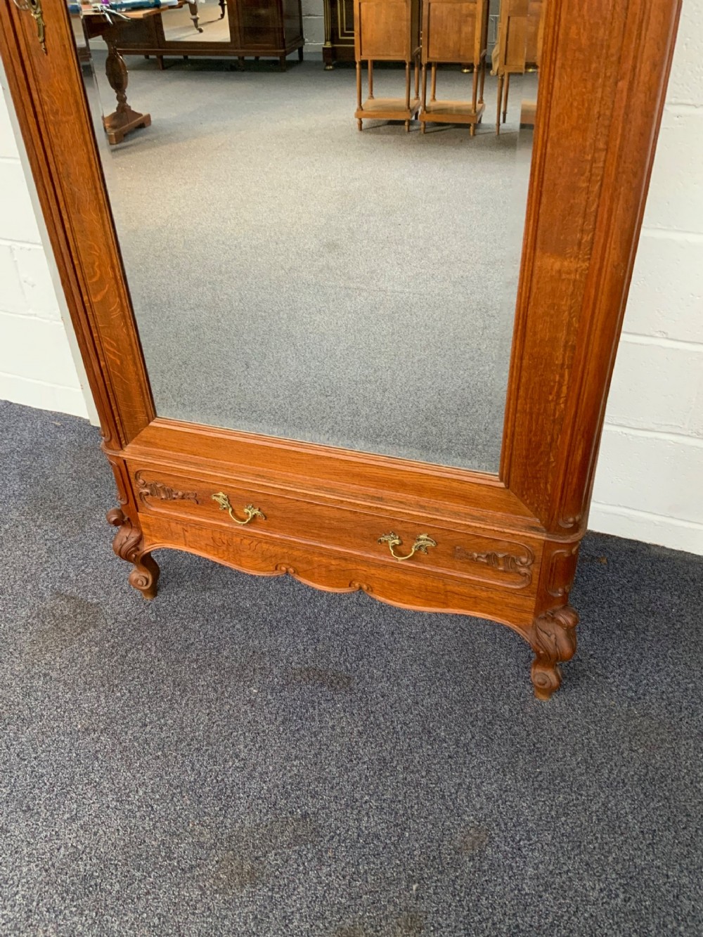 CARVED OAK SINGLE FRENCH ARMOIRE  View II