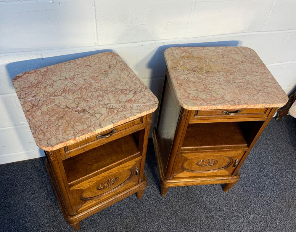 PAIR OF FRENCH OAK ART DECO BEDSIDE CABINETS  View III