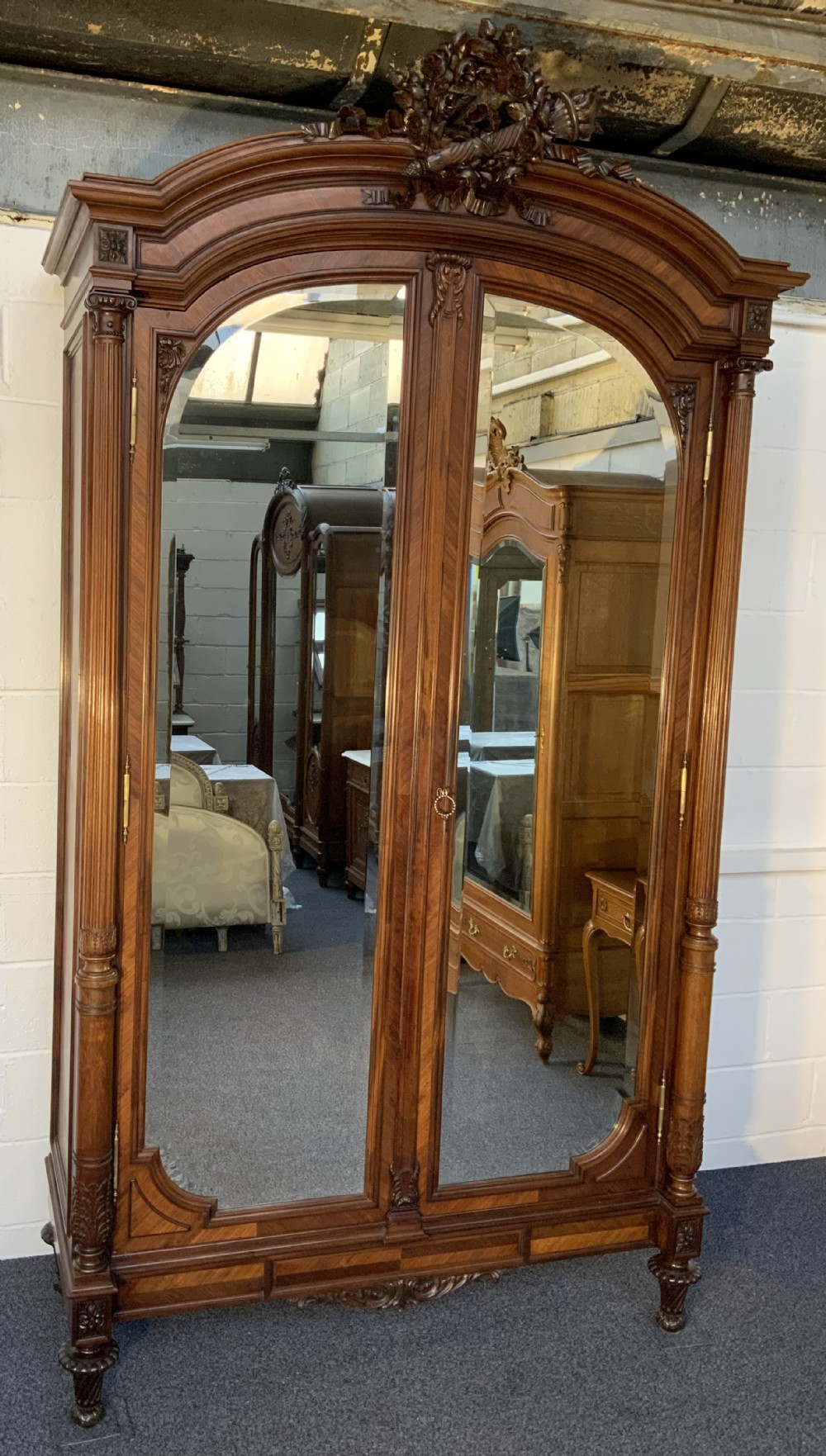 stunning french rosewood armoire of grand proportions - CATEGORY: ANTIQUE WARDROBES - DATED 1880