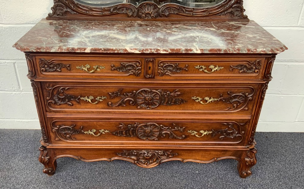 ORNATELY CARVED FRENCH WALNUT DRESSING TABLE  View III