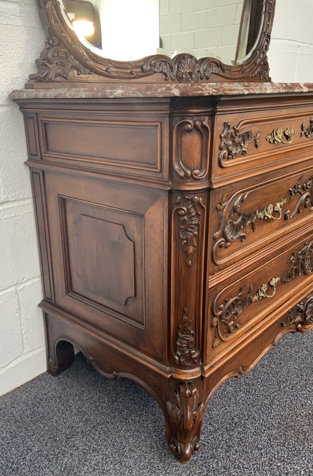 ORNATELY CARVED FRENCH WALNUT DRESSING TABLE  View VIII