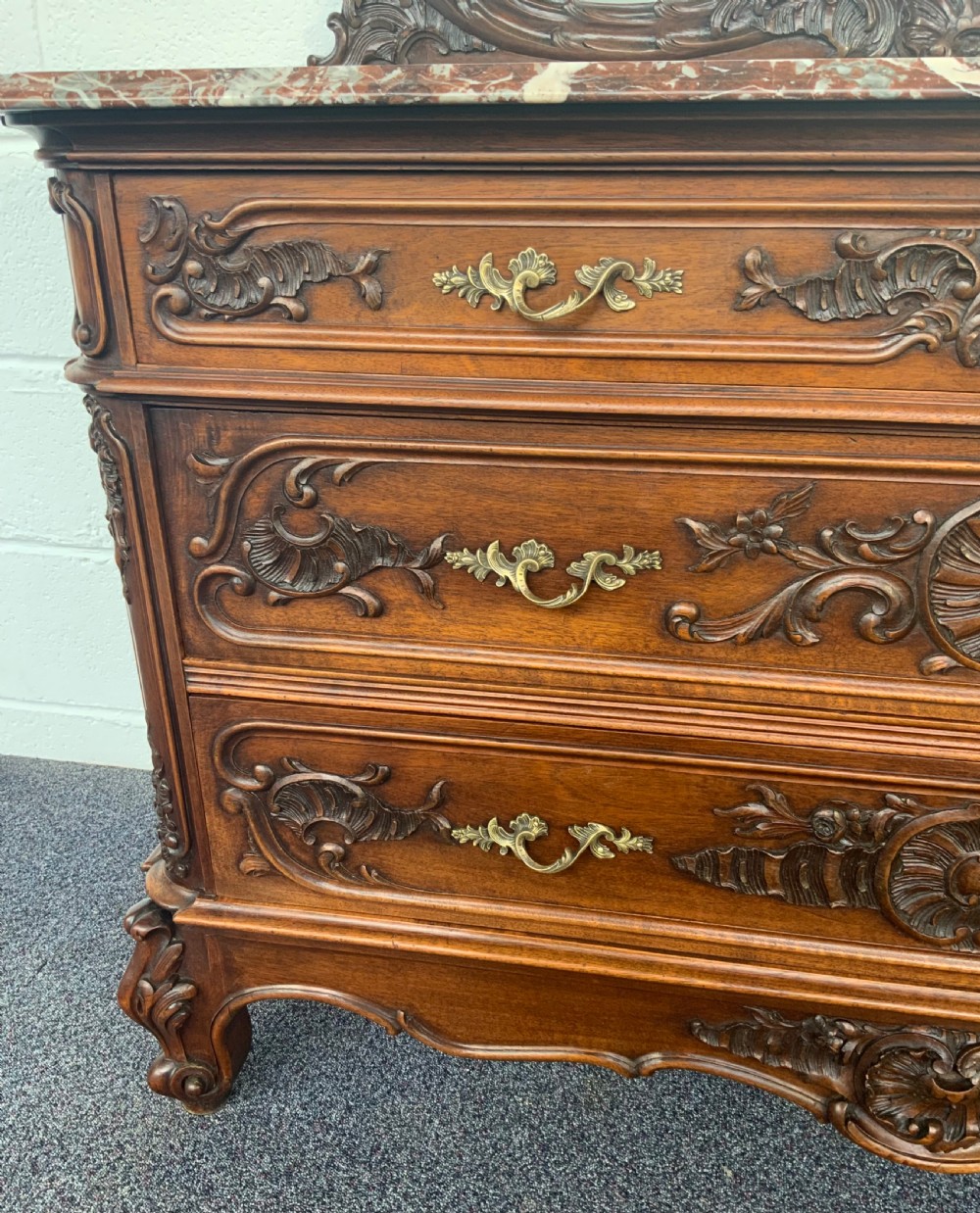 ORNATELY CARVED FRENCH WALNUT DRESSING TABLE  View IX