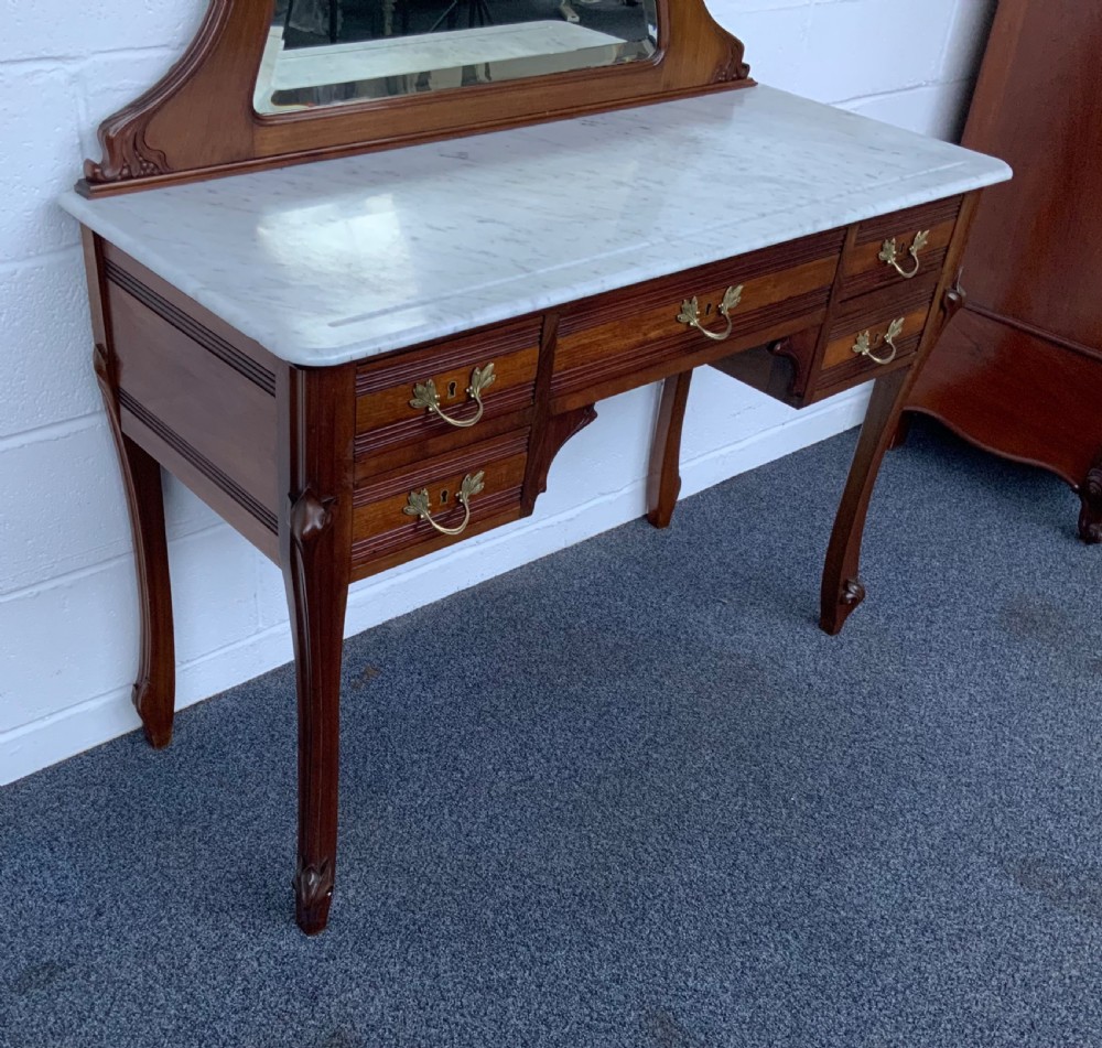 ART NOUVEAU FRENCH MAHOGANY DRESSING TABLE  View III