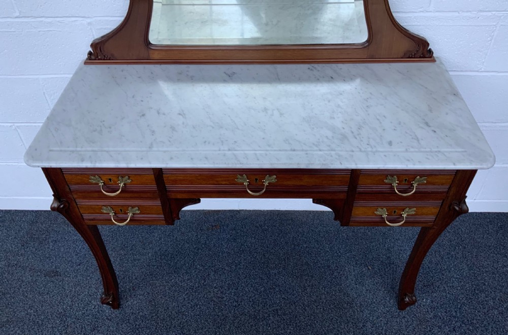 ART NOUVEAU FRENCH MAHOGANY DRESSING TABLE  View X