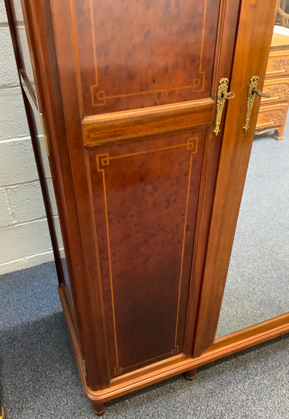 MAHOGANY INLAND TRIPLE FRENCH ARMOIRE  View III