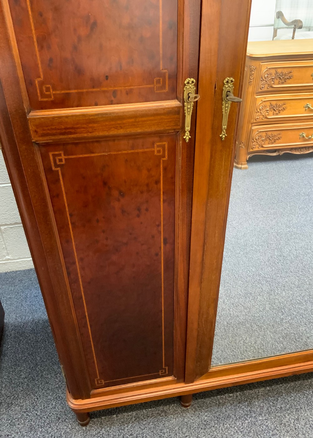 MAHOGANY INLAND TRIPLE FRENCH ARMOIRE  View VIII