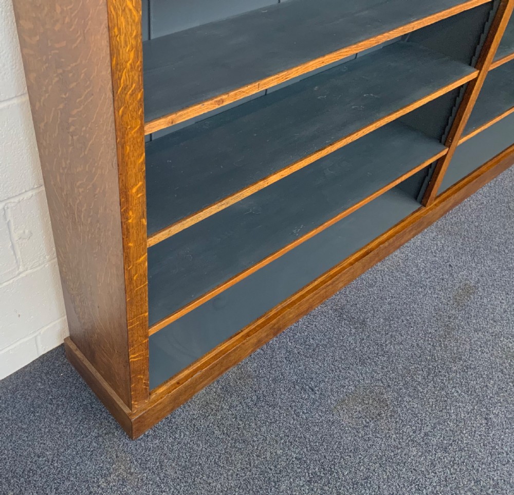 LARGE 9FT WIDE OAK OPEN BOOKCASE View III