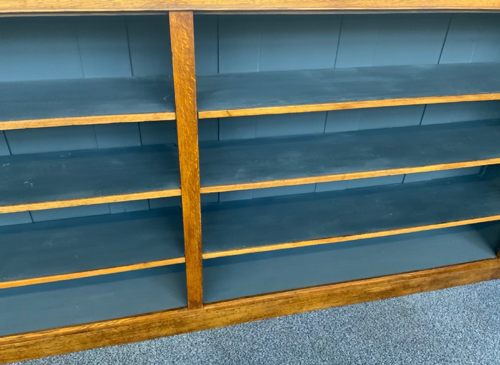 LARGE 9FT WIDE OAK OPEN BOOKCASE View V