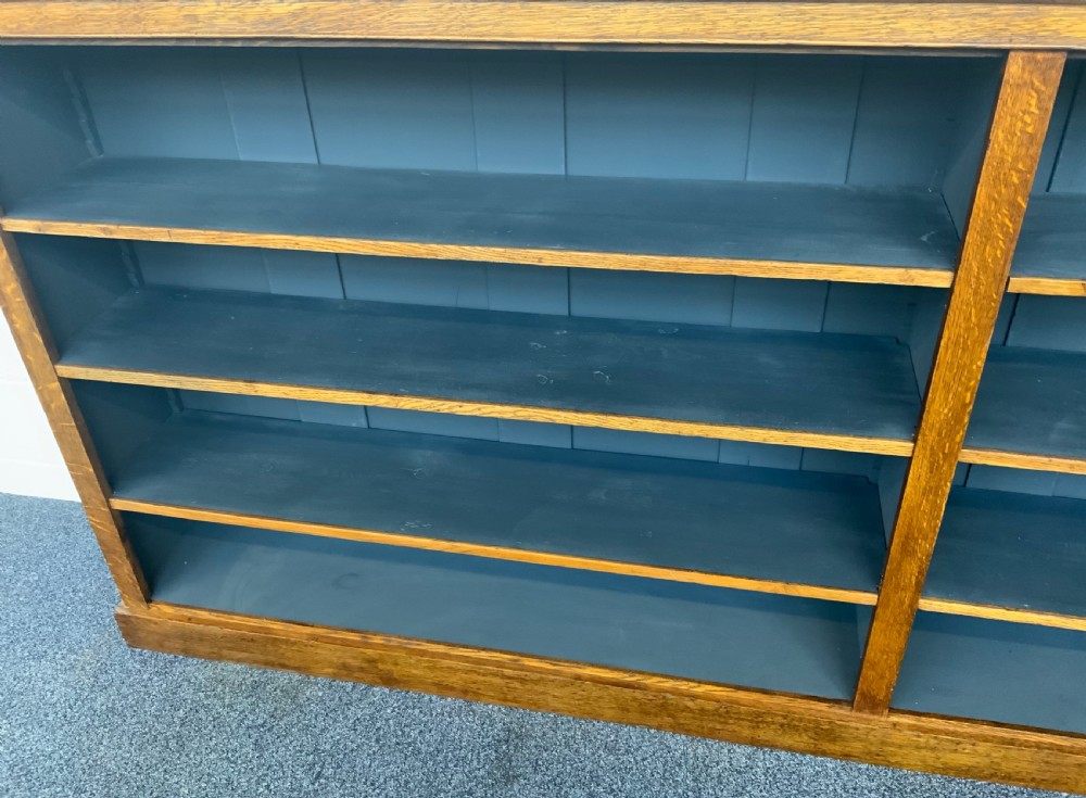 LARGE 9FT WIDE OAK OPEN BOOKCASE View VI