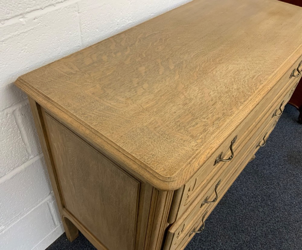 CARVED OAK BLEACHED FRENCH CHEST View II