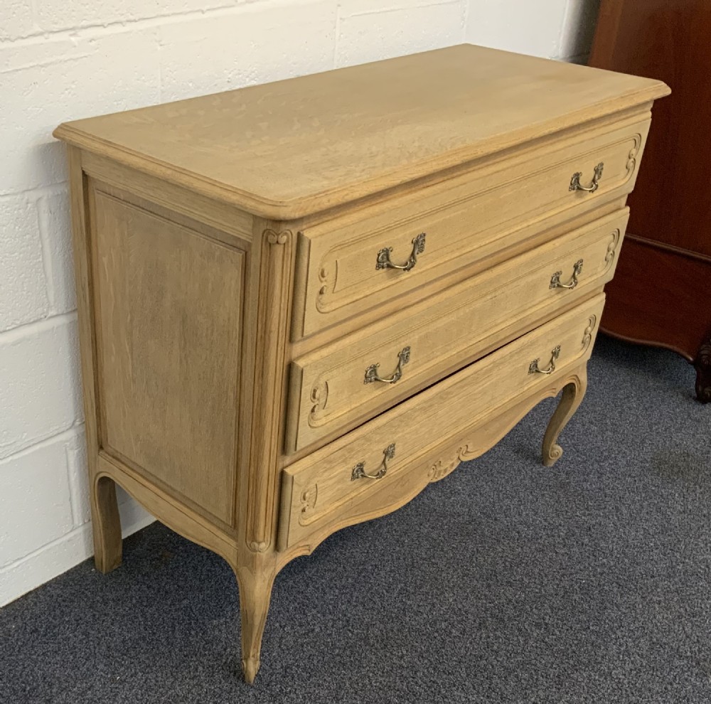CARVED OAK BLEACHED FRENCH CHEST View IV
