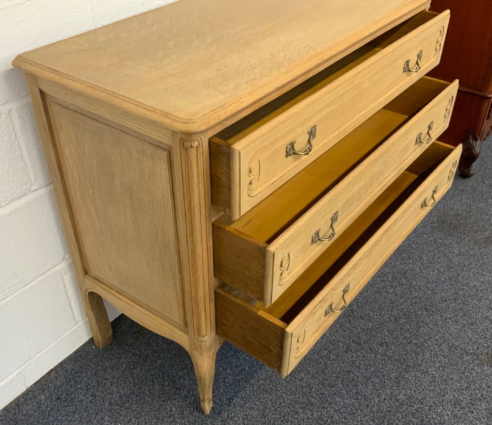 CARVED OAK BLEACHED FRENCH CHEST View V