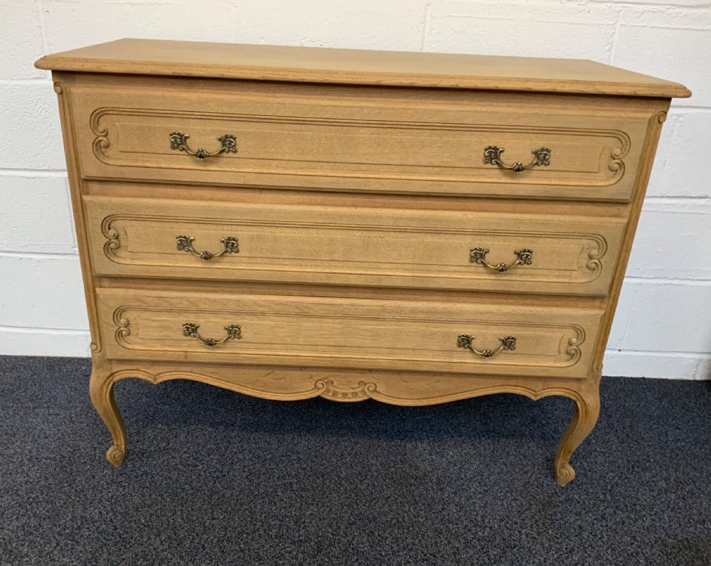 CARVED OAK BLEACHED FRENCH CHEST View VI