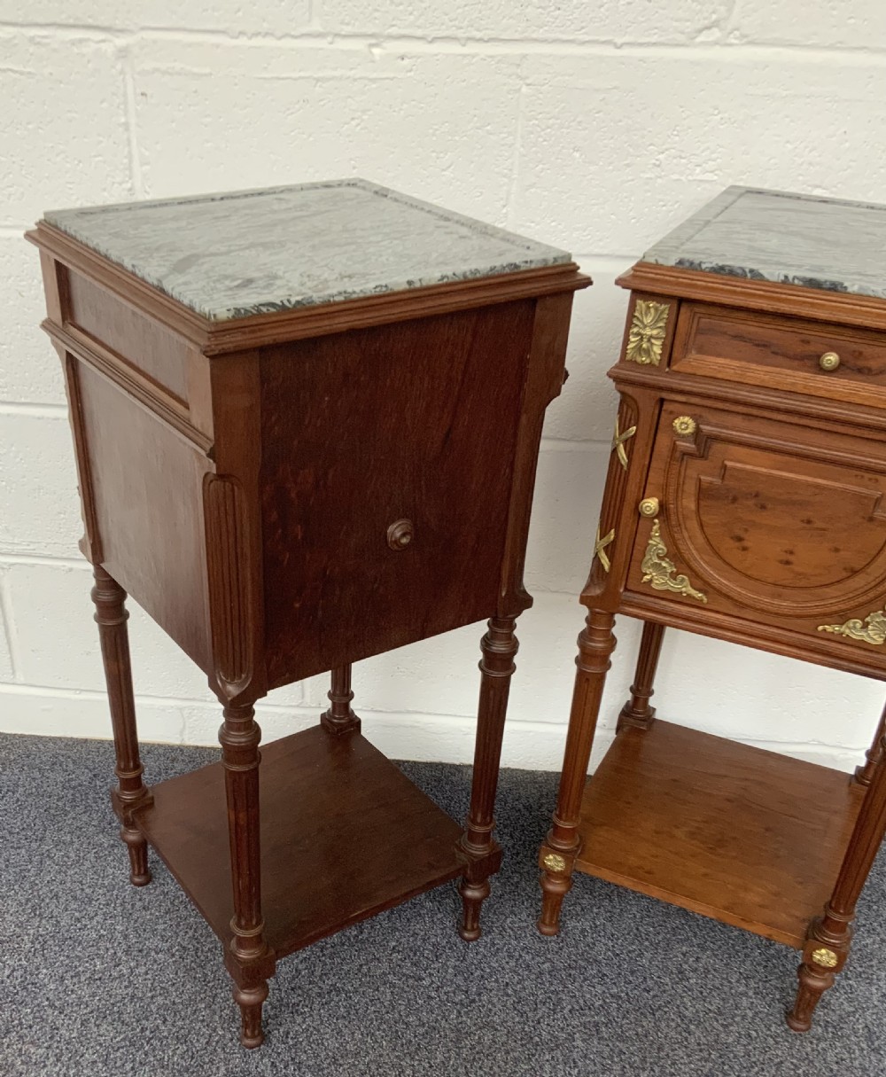PAIR OF FRENCH BEDSIDE CABINETS WITH BRASS EMBELLISHMENTS  View VII
