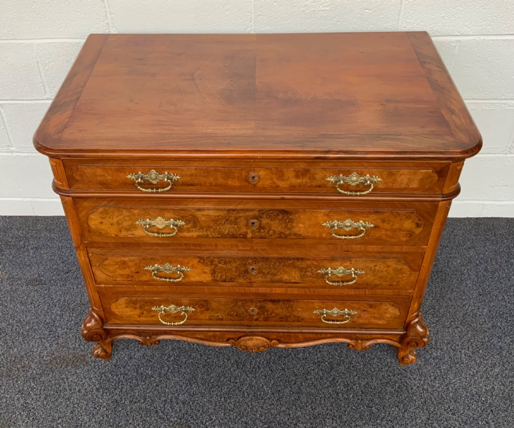 BURR WALNUT FRENCH CHEST OF DRAWERS 