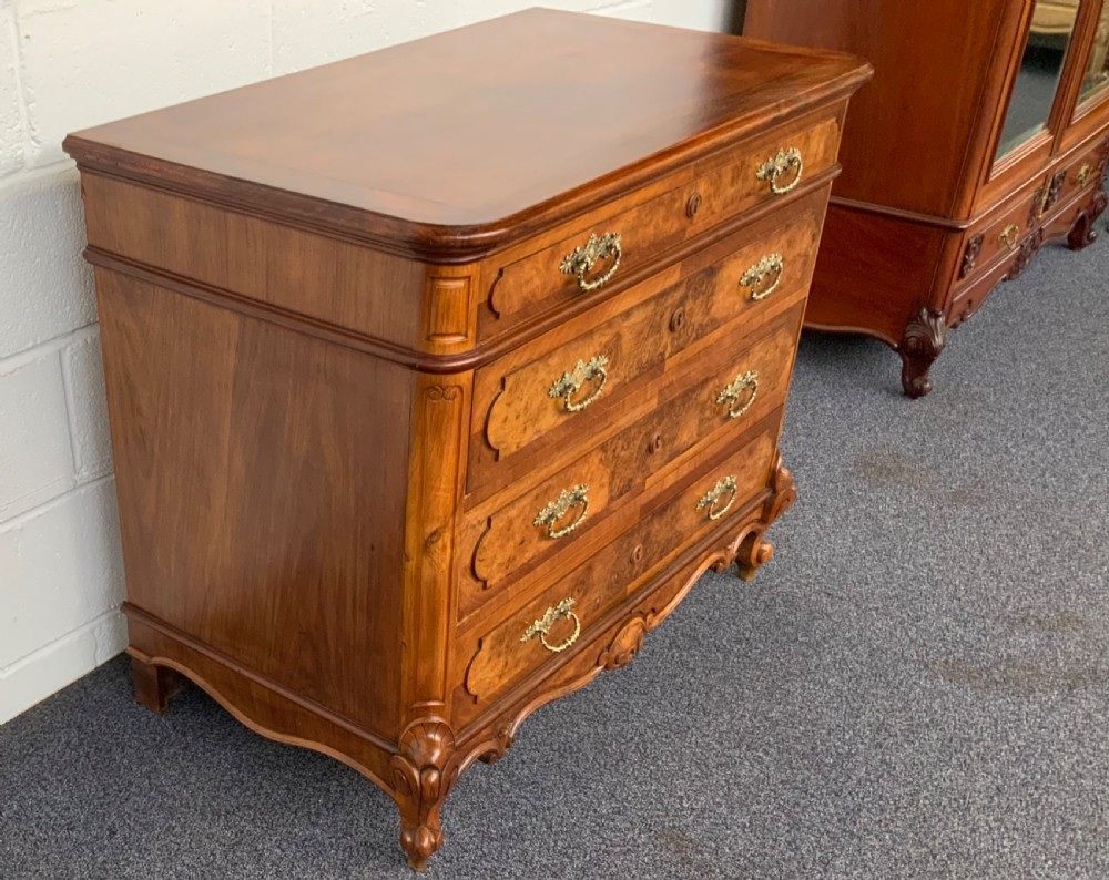 BURR WALNUT FRENCH CHEST OF DRAWERS  View III
