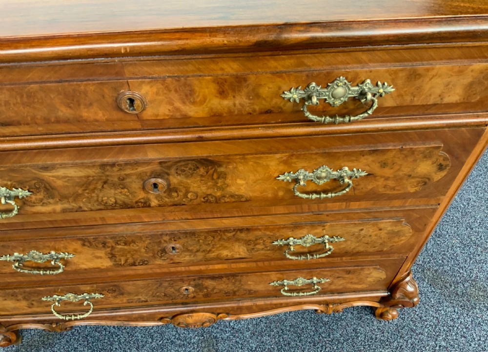 BURR WALNUT FRENCH CHEST OF DRAWERS  View V