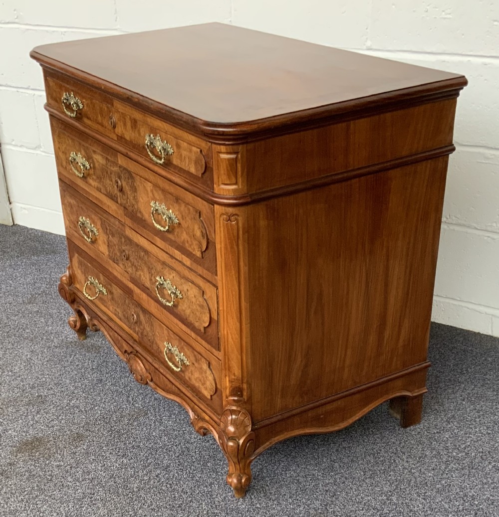 BURR WALNUT FRENCH CHEST OF DRAWERS  View IX