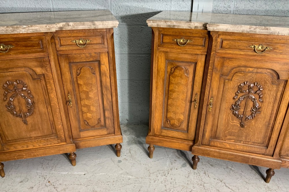 PAIR OF FRENCH MARBLE TOPPED SIDEBOARDS View IX