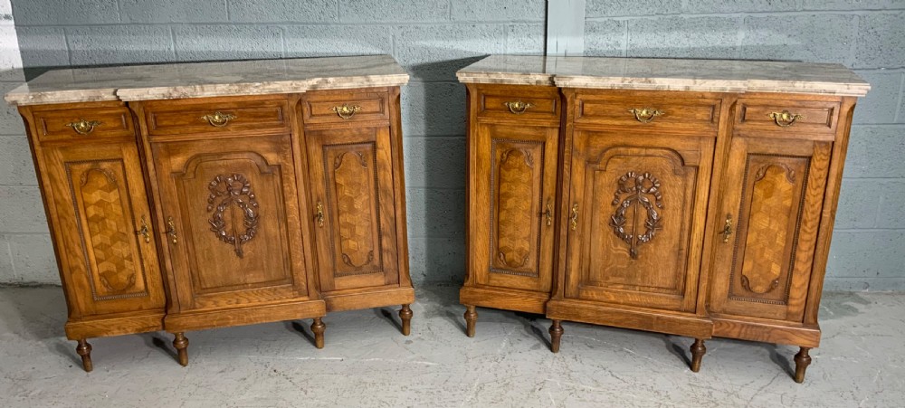 PAIR OF FRENCH MARBLE TOPPED SIDEBOARDS View XI