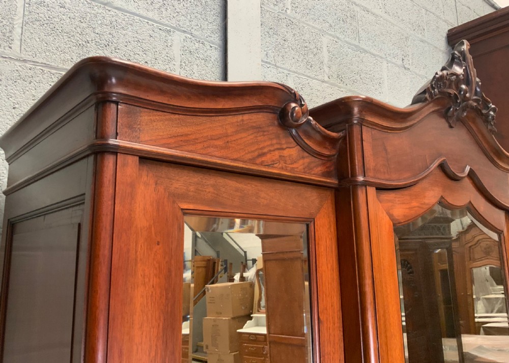 LARGE MAHOGANY TRIPLE FRENCH ARMOIRE  View IV