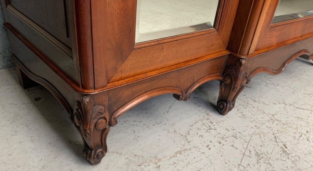 LARGE MAHOGANY TRIPLE FRENCH ARMOIRE  View V