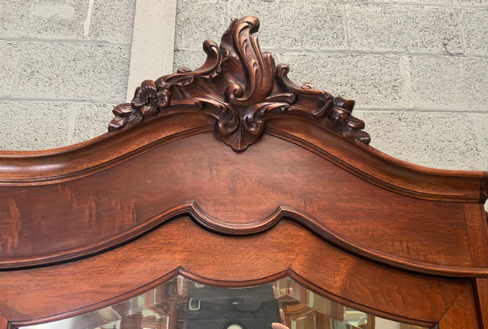 LARGE MAHOGANY TRIPLE FRENCH ARMOIRE  View VI