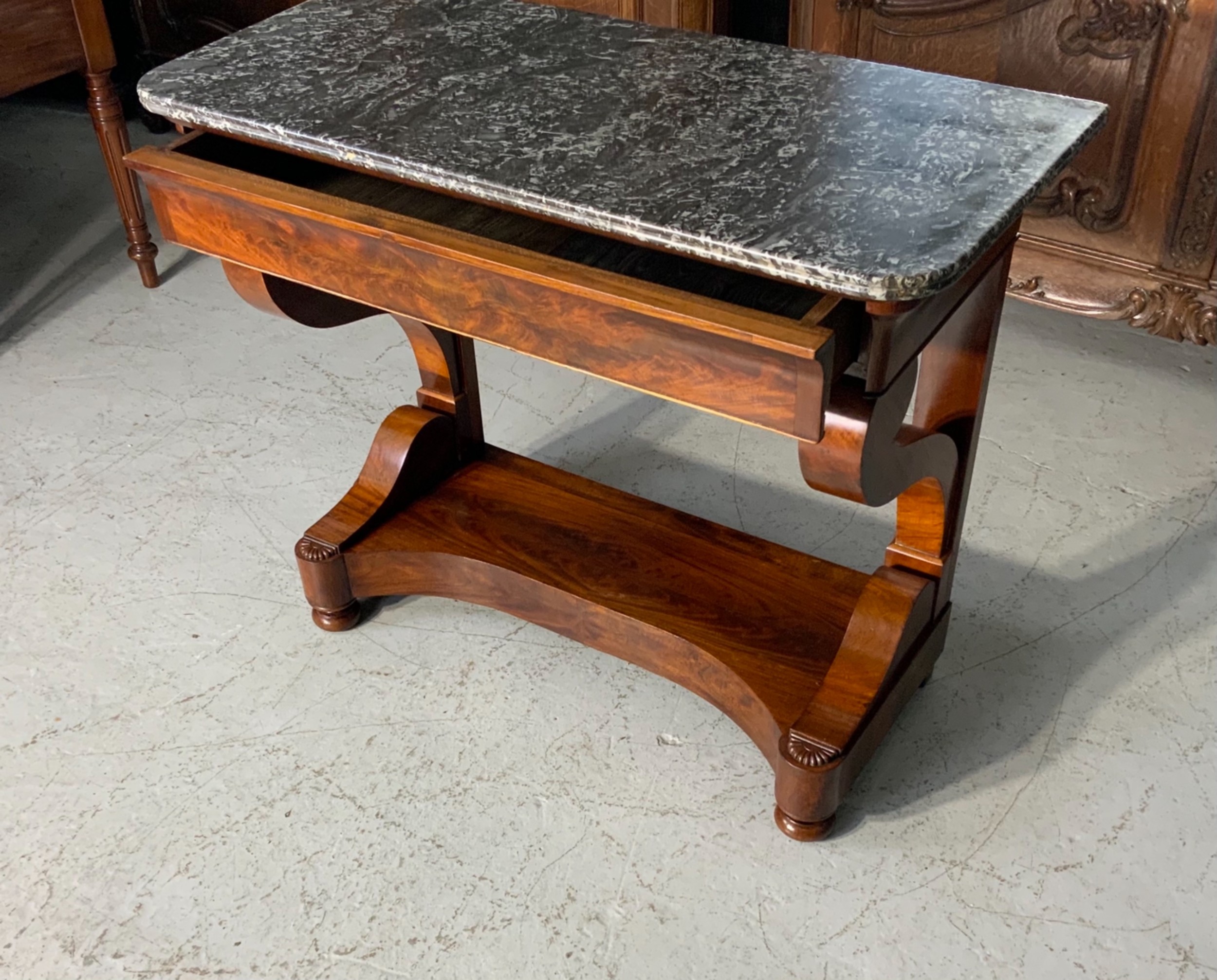 mahogany french louis philippe console table - CATEGORY: ANTIQUE TABLES - DATED 1850