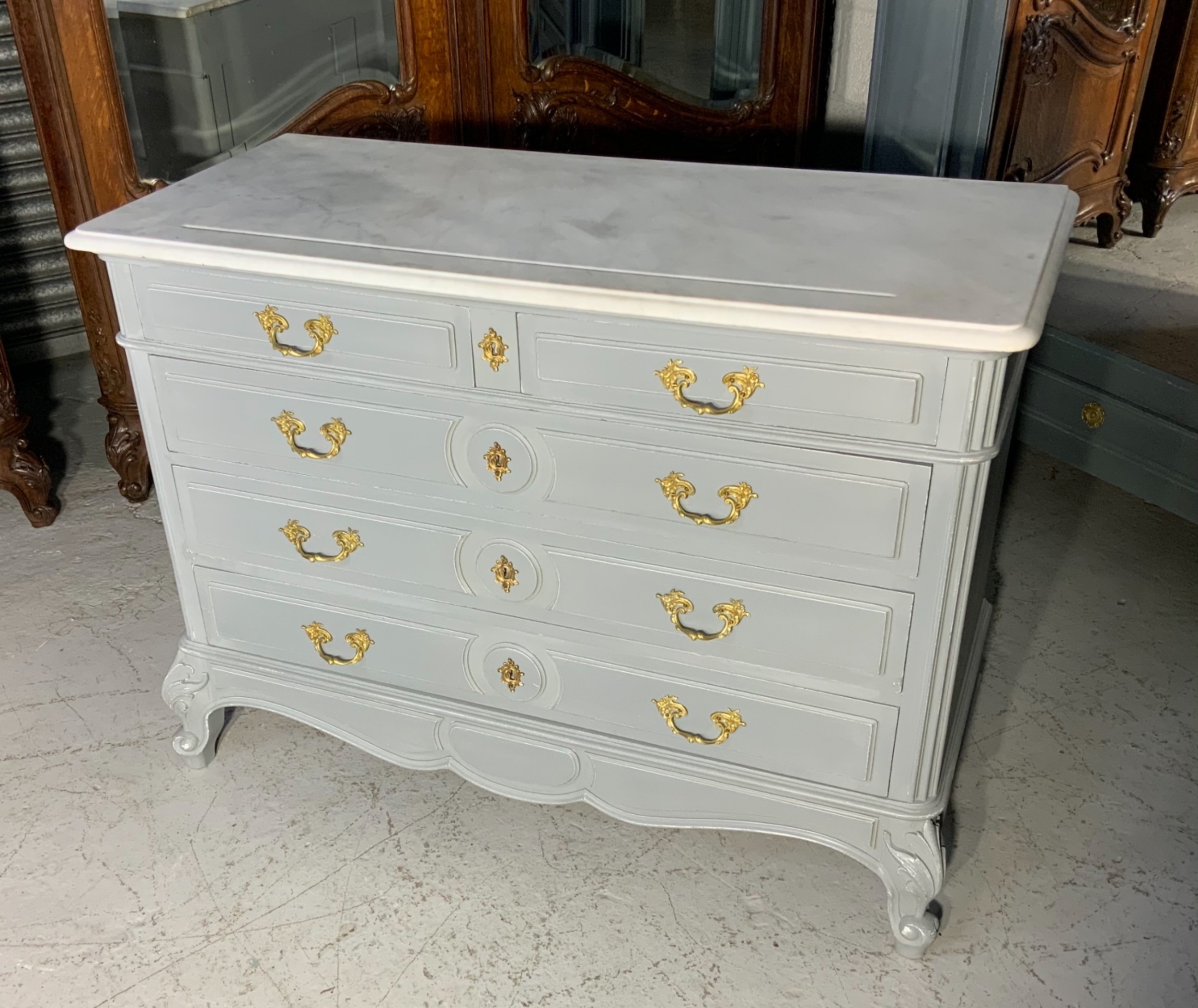 painted french commode - CATEGORY: ANTIQUE CHEST OF DRAWERS - DATED 1900