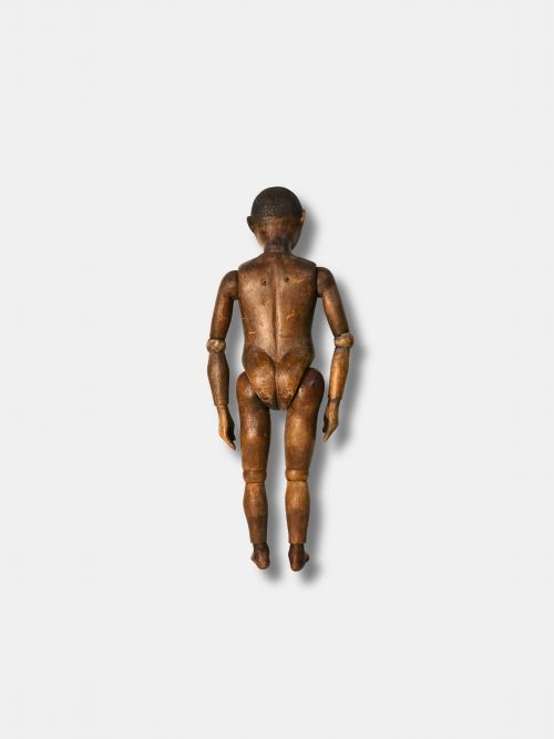 C 1880 RARE CARVED WOOD EDO BINI PEOPLE ARTICULATED LAY FIGURE NIGERIAN - ADDITIONAL PHOTO 1