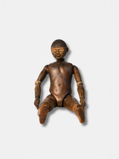 C 1880 RARE CARVED WOOD EDO BINI PEOPLE ARTICULATED LAY FIGURE NIGERIAN - ADDITIONAL PHOTO 2