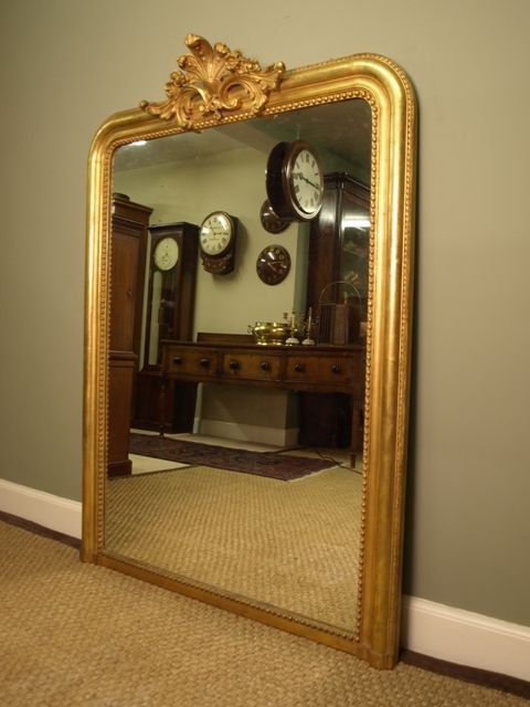 fig 1. A Large Antique French Giltwood Wall Mirror