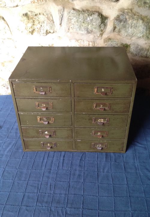 earlymid c20th multidrawer filing cabinet - CATEGORY: ANTIQUE CABINETS - DATED 1930