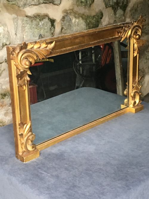 SMALL GILDED OVERMANTEL MIRROR - ADDITIONAL PHOTO 1