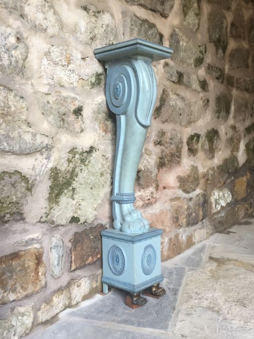 early c20th painted pedestal - CATEGORY: ANTIQUE MISCELLANEOUS - DATED 1910