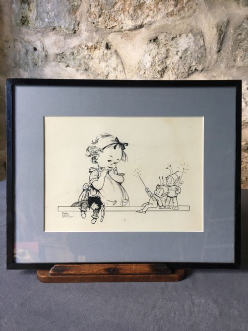 mabel lucie attwell an original work - CATEGORY: ANTIQUE ART - DATED 1940