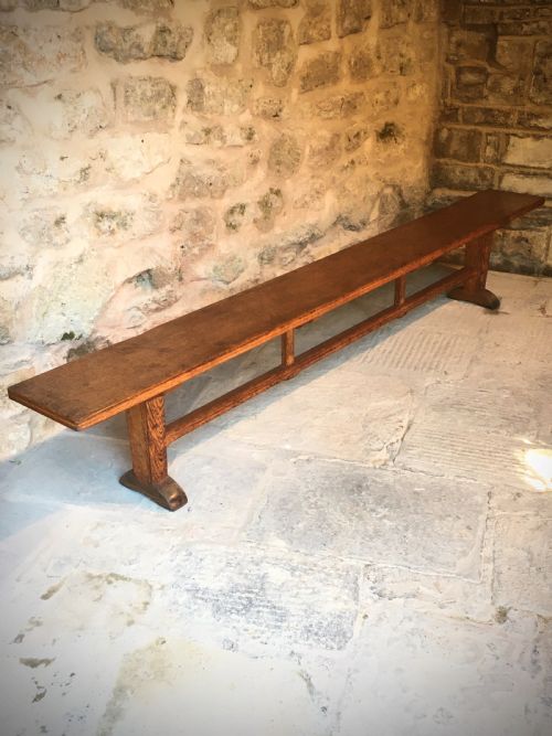 a long oak bench - CATEGORY: ANTIQUE FURNITURE - DATED 1910