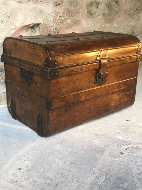 painted victorian storage trunk - CATEGORY: ANTIQUE CHESTS - DATED VICTORIAN