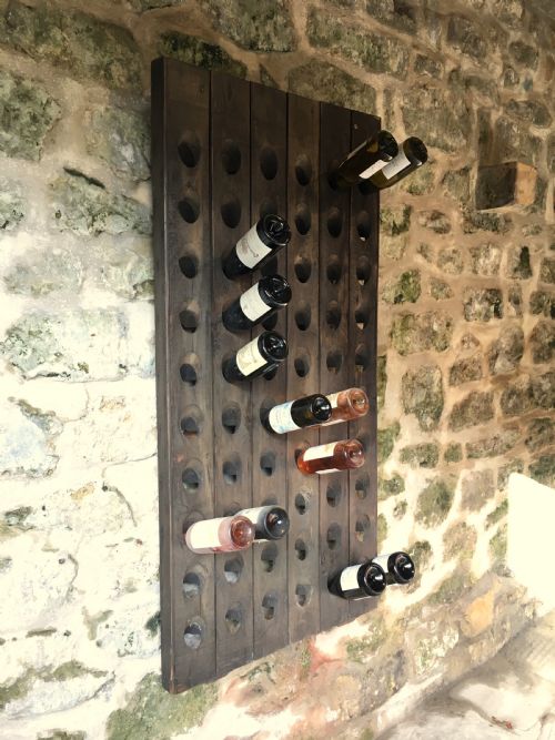 WALLHANGING SOLID OAK WINE RACK - ADDITIONAL PHOTO 1