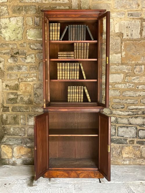 SMALLMEDIUM LIBRARY BOOKCASE IN BURR WALNUT - ADDITIONAL PHOTO 1